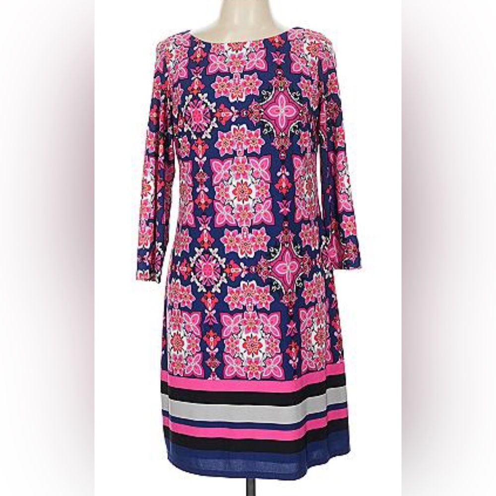 Vince Camuto Pink and Blue Patterned Dress - Picture 2 of 4